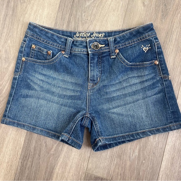 Justice Girls Blue Denim Shorts 12R - Picture 1 of 7
